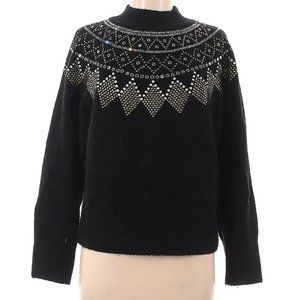 Sandro Bart Studded Fair Isle Sweater size Medium